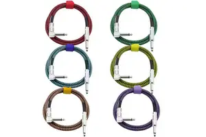 OEM Factory Wholesale Customizable Length Color High-quality 6.35mm Connector Professional Guitar Cable Nylon for Guitar Piano