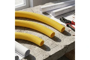 Dongguan Zhonghe Electronic High Quality Yellow PP Corrugated Flexible Conduit Electrical Wire Protection Pipe Waterproof Fire