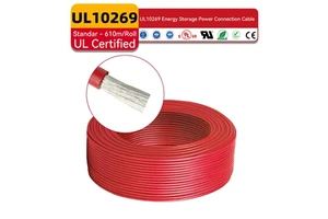UL 10269 1000V 105℃ Photovoltaic Cable Bulk 2000ft 18/20/22/24/26 AWG Electronic Wire for Energy Storage System EV Charging Pile
