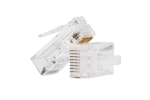OEM Gold Male 50u 100pcs RJ45 Cat5 Cat5e UTP Unshielded Network Connector Crystal Head 100/1000 Base-T ISO9001 Certified