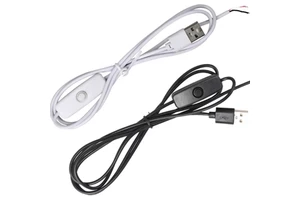 Hot Premium 5V Black White USB Push Button Switch Control Cables with ON/Off Switch for LED Strips Easy to Start Digital Devices