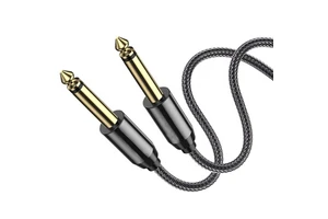 6.35MM 1/4 Inch Coaxial TS Gold Plated Guitar Audio Cable Braided for Speaker Microphone & Piano Multiple Lengths