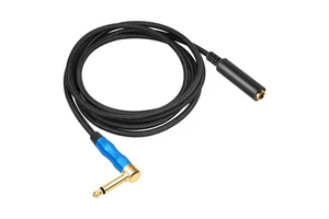 6.35mm Male to Female Audio Extension Cable Right Angle 1/4 Inch Braided Guitar Instrument Cable
