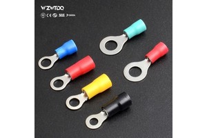 Factory Wholesale PVC Copper Brass Wire Connector Insulated RV Cable End Cold-pressed Ring Crimp Terminal Butt Kit Copper Lugs