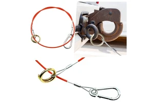 YH2999 New PVC Coated Red Trailer Breakaway Cable RV Heavy-Duty Stainless Steel 1mx4mm Retrofit/Upgrade Safety Brake Trailer