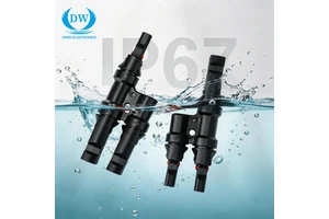 1000V DC 30A IP68 Waterproof 2 In 1 PV Solar Energy System T Branch Wire Connector