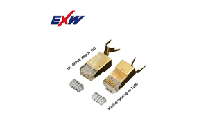 EXW AOI System Ensure High Quality Cat7 RJ45 Connector Plug Shielded with Tail Ethernet Connector Rj45