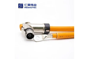 Wiring Harness High Voltage HVIL Cable Assembly with Right Angled Plug Connector IP67 Rated 360 Shielded for Automotive Use