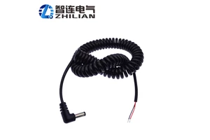 2 Core Dc 5521 Spring Cable Jack 5521 mm PU Spring Power Cord Spiral DC 5525 Male Female Cable