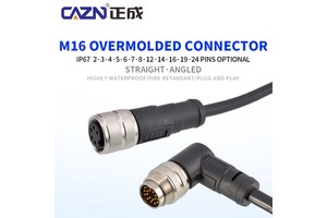 M16 Connector Shielded Unshielded Straight Angled Male Female Mental Plug with Wire Harness IP67 Waterproof Connector
