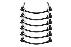 6Pcs Guitar Effect Pedal Cable Connecting Line 6.35Mm to 6.35Mm Audio Cable Right Angle Cord Wire Guitar Accessories