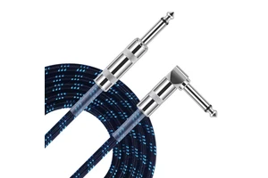 10FT Noiseless Braided Guitar Cords Instrument Cable Premium Nylon Guitar Cable for Electric Guitar and Bass