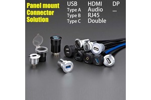 Panel Mount USB Connector RJ45 Network Connector Video Connector USB Type-A Type-B Type-C Waterproof