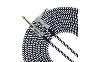 Wholesale Colorful 3m 6m 10ft 20ft Braided Wire Electric Bulk Guitar/Keyboard Cable Para Instrumento