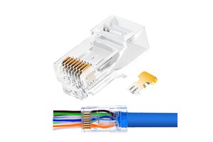 Cat6 RJ45 Ethernet Connector Plug Lan 8P8C UTP Network RG45 Connectors Male Crystal Head Super Six-Class Unshielded