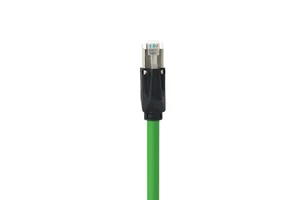 KRONZ Industrial IP67 High Quality RJ45 4 Pin Shielded Cat5E Ethernet Connector Highly Flexible 24AWG Green Cable Custom Length