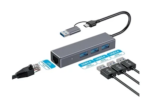USB C To RJ45 Hub Ethernet Adapter Support 10/100/1000Mbps Network Access USB 3.0 Hub Network Adapter For Keyboard Mouse Camera