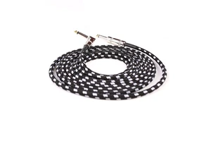 6.35mm Straight Male to 6.35mm Right Angle Male Professional Guitar Cable for Instrument Equipments
