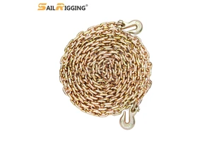 5/16" 3/8" 1/2" 5/8" Grade 70 G70 Transport Chain With Clevis Hooks Binder Chain
