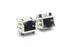 OEM AK Electronics RJ45 Female Single Port LAN Network LED Locking Clip Ethernet 8Pin RJ45 Socket Connector 2 Years Warranty