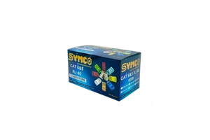 SYMCO RJ45 SM-6P Cat6 Pass-Through Connector (Gold, 1U) 8P8C Ethernet Modular Plug High Performance RJ45 Ethernet Connector