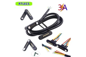 High Quality Waterproof Strong Force NdFeB Data & Power 6 Pin Magnetic Connector Magnetic Charging Cable Wire Harness Pogo Pin