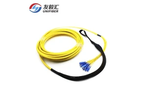 Customized 12/24 Core Pre Terminated Multifiber Cable Assemblies With Pulling Eyes OS2 Single Mode LC/SC
