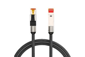 40G Cat8 2000MHz Premium Hi-Speed 40GBit Pre-Assembled Nylon Braid Communication Cable Pre-Terminated RJ45 Field Connectors