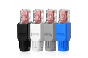 ZOERAX Tool-Free UTP Cat6 RJ45 Modular Plug, Gold Plated Field Termination Connector