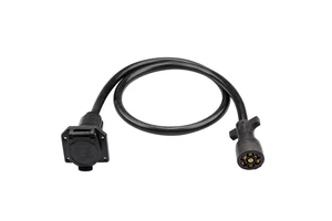 7 Way Trailer Extension Cord 4ft with Truck End Connector, Power Cord with Connector for Travel Trailer