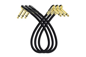 Value Pack of Flat Guitar Patch Cables PVC Jacket Budget Pedalboard Connectors for Guitar Piano Speaker Use-Beginner Hobbyist