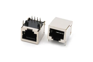 Right Angle RJ45 10P8C Female Socket Connector Ethernet RJ45 Connector