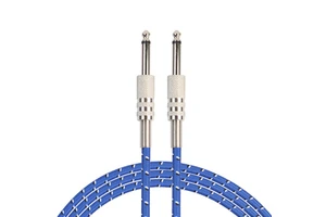 Guitar Cable 1/4 Inch Right Angle Instrument Cable 6.35 TS 1/4 Inch Electric Guitar Audio Cable Guitar Shielded Mono Jack