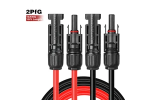10 Feet 10 AWG Solar Extension Cable Female Male Connector Solar Panel Wire Red Black 10 FT Black 10 FT Red Solar Raw Materials
