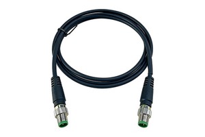 M12 5 Pin Mini Din Male to Male Midi Cable Connector 2m Pre-assembled Shielded PVC Cable for Industrial Actuator Connection