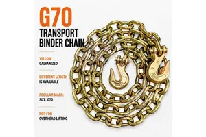 Heavy Duty G70 Transport Lashing Chain NACM96 Standard 1/4" 5/16" 3/8" Cargo Binder Chain