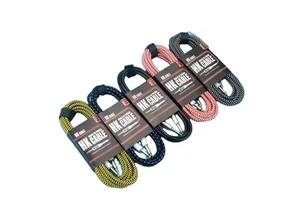 Black Leather Braided Guitar Connecting Cable 3m 5m 10m Noise Reduction Audio Accessories for Electric Guitar Electric Bass Box