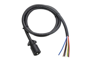New Auto Camper Trailer Wiring Harness 7 Way Blade Molded Plastic Connector 6Ft PVC Moline Cable Off-Road 7 Coil 12-24V