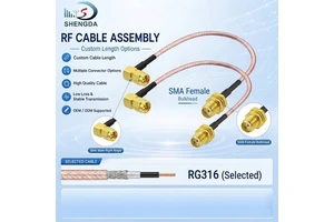 RG316 SMA Female To SMA Male Right Angle RF Coaxial Cable Assembly Antenna Extension Cable For 4G LTE Router Cellular Receiver