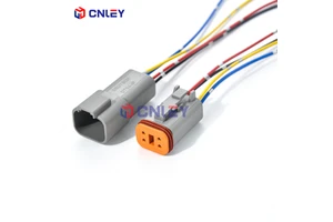 Dt06-4s 4pin Custom-made Automotive Electrical Wire Harness IP66 Rated Waterproof Nylon Housing Copper Contacts Terminals