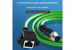 IP67 M12 Connector 8 Pin X Code Female RJ45 Plug CAT6 Industrial Profinet Ethercat Ethernet Cable Double Shielded Wire Harness