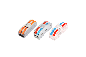 Orange PCT-222 Quick 2-In & 2-Out Electrical Connector Accessory Plastic Push-in For Wire Nut For Power Wiring 2p Pins