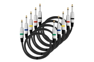 Bochara 1/4'' Jack 6.35mm TS Guitar Instrument Cable OFC Audio Cable Dual Shielded for Electric Guitar Mixer Amplifier