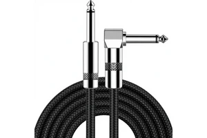 WG002 10ft Right Angle Guitar Cable with 22AWG OFC and 64 Shields for Electric Guitar Stage and Studio Use