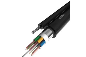 GYTC8A Single Mode 12 Core Figure 8 Self-Supporting Aerial Optic Cable Loose Tube Steel Strength Member APL Moisture Barrier PE