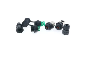 Panel Mount IP67 Waterproof RJ45 Male/Female Socket with Nylon Housing for Outdoor Equipment