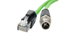 Bairui Custom M12 Automotive Profibus Industrial EtherCAT X Coded 8P RJ45 Cat6a Copper Male/Female Flexible Drag Cable Connector