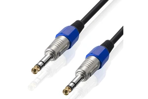 Bochara 1/4''Jack 6.35mm TRS Guitar Instrument Audio Cable OFC Mono/Stereo Foil+Braided Shielded