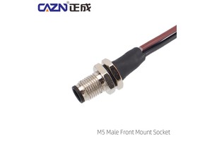 M5 Female/Male Waterproof Cable Connectors 3P Brass Pins With Wire Harness Front/Back Mount Socket Solder Type Easy Installation