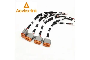 Custom DT06-4S DT06-4P DT04-2P 22~14AWG DT Series 2 3 4 5 6 8 12 Pin Waterproof Deutsch DT Connector Cable